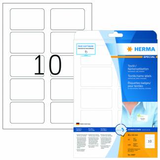 HERMA 4587 selvkl&aelig;bende etiket Afrundet rektangel Aftagelig Hvid 100 stk