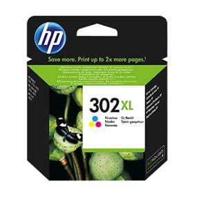 HP 302XL Farve (cyan, magenta, gul) 300 sider Blæk F6U67AE