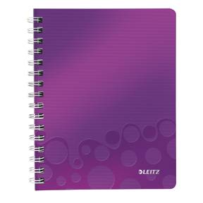 Notesbog WOW PP A5 m/hul lin 80ark lilla