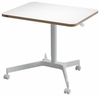 Sidde/ståbord Ergo Small manuelt m/hjul hvid