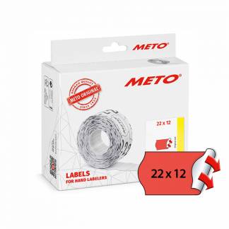 METO etiket perm 22x12 neonr&oslash;d (12rl/1000)