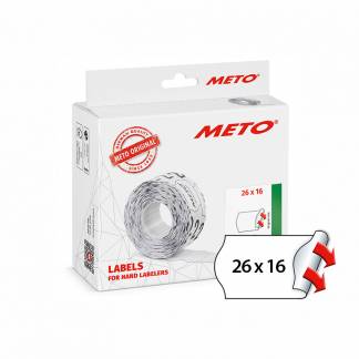 METO etiket perm 26x16 hvid (12rl/1000)