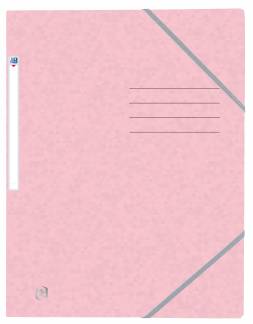 Oxford top file+ elasticated 3-flap folder a4 pastel pink