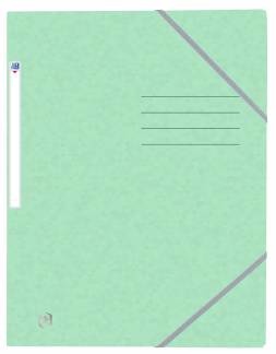 Oxford top file+ elasticated 3-flap folder a4 pastel green