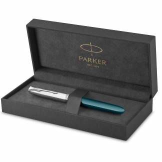 Parker 51 fyldepen i gave&aelig;ske turkisbl&aring;/krom