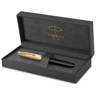 Parker 51 fyldepen deluxe i gave&aelig;ske sort/guld