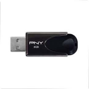 PNY USB 2.0 Attache 4 8GB sort