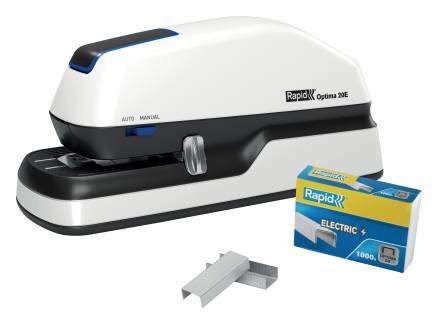 Hæftemaskine elektrisk Optima 20E t/20ark hvid