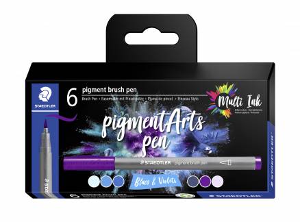 Brush pen Pigment Arts ass bl&aring;/violet (6)
