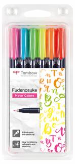 Tombow Marker Fudenosuke h&aring;rd neon ass (6)
