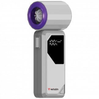 VERBATIM CoolnGo AirJet Handheld Fan Grey/Purple