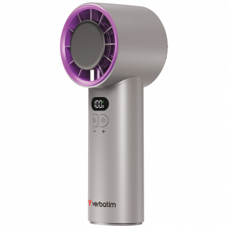 VERBATIM CoolnGo IceTouch Handheld Fan Grey/Purple