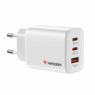 VERBATIM Essentials GaN Charger 65W EU 3-port White