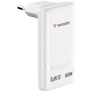 VERBATIM Fold 'n' Go GaN Charger 65W EU 2xUSB-C, White