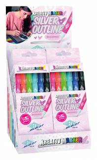 Kreative outliner pen assorted (6) Silver