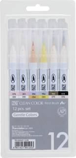 Zig Clean Color Pensel Pen bl&oslash;de farver 12-s&aelig;t