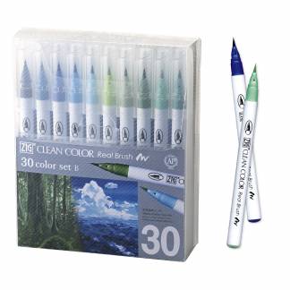 Zig Clean Color Pensel Pen S&aelig;t B m 30stk