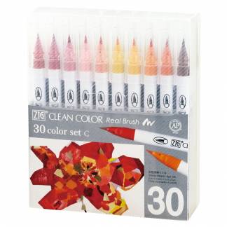 Zig Clean Color Pensel Pen Sæt C m 30stk