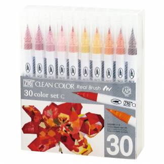 Zig Clean Color Pensel Pen S&aelig;t C m 30stk