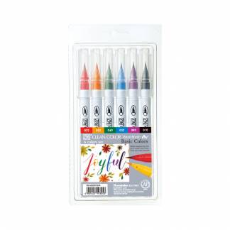 Zig Clean Color Pensel Pen S&aelig;t m. 6 stk
