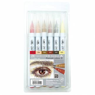 Zig Clean Color Pensel Pen S&aelig;t m. 6 stk Portrait colors II
