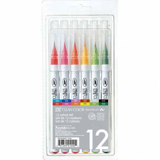 Zig Clean Color Pensel Pen S&aelig;t m. 12