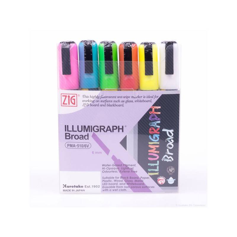ZIG Illumigraph 6mm 6/S&aelig;t
