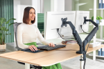 Monitor Arm Ergo Space Saving Dual, Dark Grey