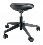 Siddestol Ergo Comfort m/hjul sæde læder sort 