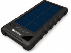 Powerbank 16.000 mAh Outdoor med solceller sort