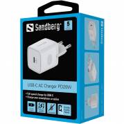 Sandberg USB-C AC Charger PD20W, White (EU)