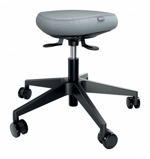 Siddestol Active Ergo Comfort m/hjul sæde grå 