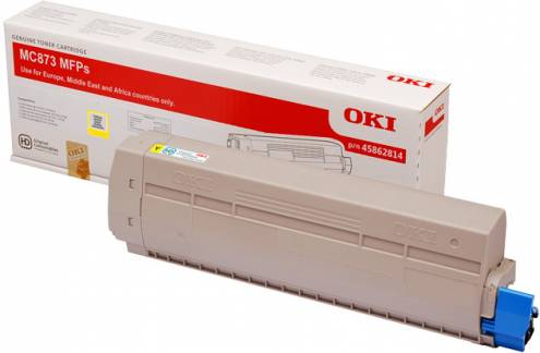 Lasertoner OKI MC873 gul toner 10K 45862814