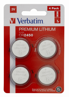 Batteri Verbatim Lithium CR2450 3V (4-Pack)
