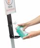 Håndspritdispenser gulvstander med a4 info sign Fritstående, mobilt gulvstander med A4 Info Sign  med justerbar dispenser til håndsprit. Dispenseren er justerbar og passer til de fleste håndspritsflasker.