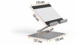Tablet stand rise Trinl&oslash;st justerbar stander til tablets. Foldbar, men alligevel stabil i brug