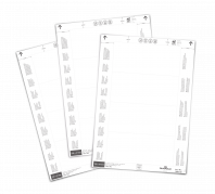 Indstiksark til lagerlommer150 x 67 mm Mikroperforeret indstiksetiketter på A4 udskrivningsark til lagermærkning. Design selv med gratis skabelon på www.duraprint.dk