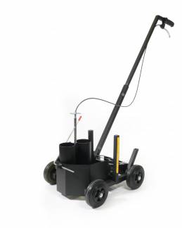 Markeringsvogn duraline easytrack med trinl&oslash;s justerbar linjebredde. Passer til sprayflasker (500-750 ml)