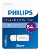 Philips FM64FD70B Snow edition 2.0 64GB USB 2.0 USB stick Lilla Hvid