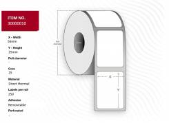  Label 56x25mm. - Core 25. 