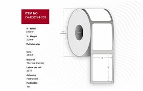  Label 102 x 51mm, Core 25mm, 