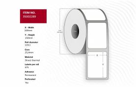  Label 100x150 - Core 25.4, 