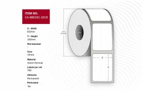  Label 102 x 102mm, Core 25mm, 