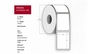  Label 76 x 25mm, Core 25mm, 