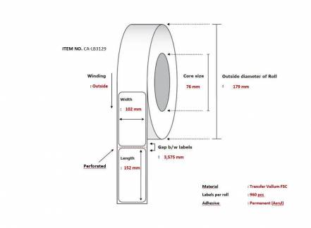  Label 57x102, Core 25, Direct 