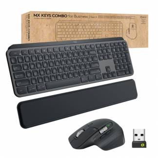 Logitech MX Keys Combo for Business S&aelig;t med mus og tastatur Saks Ja Tr&aring;dl&oslash;s Tysk