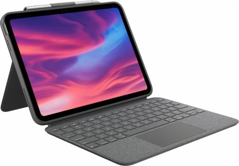 Logitech Combo Touch Tastatur og folio-kasse 16-niveau Kabling Tysk Apple 10.9-inch iPad (10. generation)