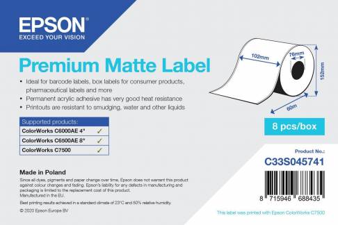 Epson Premium Fortløbende mærkater Roll (10.2 cm x 60 m) 8rulle(r)