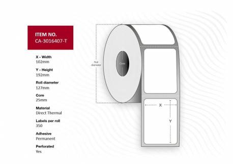  Label 102 x 192mm, Core 25mm, 