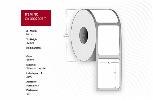  Label 70 x 32mm, Core 25mm, 